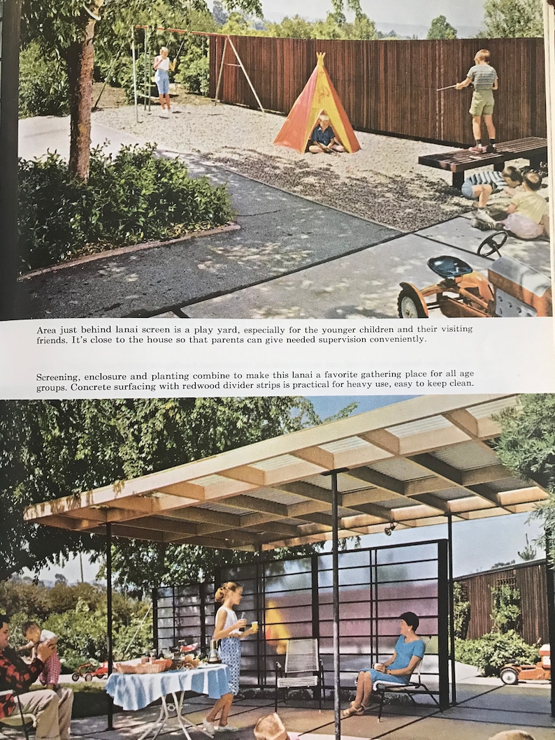 Landscape Planning Better Homes Gardens book 1963 Mid Century Modern Patio Design image 6