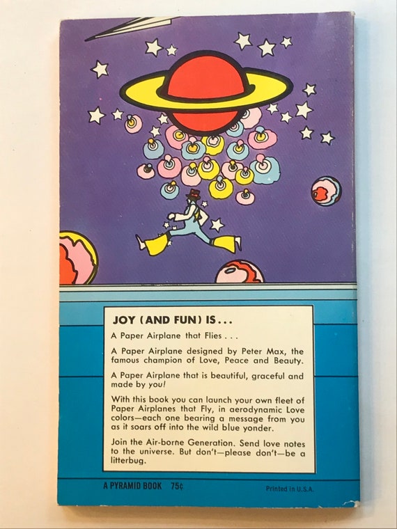 Peter Max Paper Airplane Book 1971 33 Flying Planes to Make