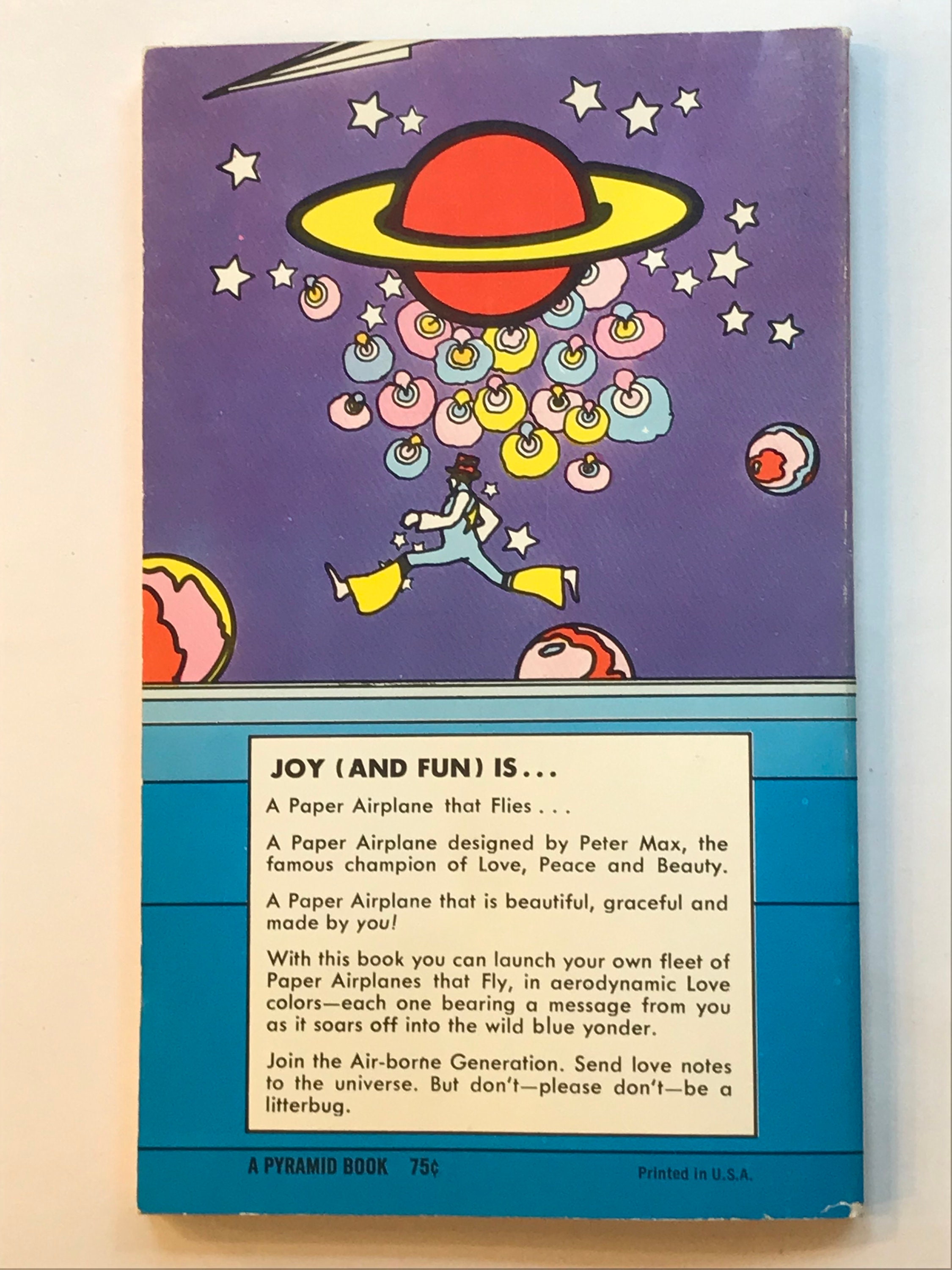 【超レア】ピーター・マックス Paper Airplane Book Vintage Peter Max Paper Airplane Book, 1971 Mod Pop Art - Etsy