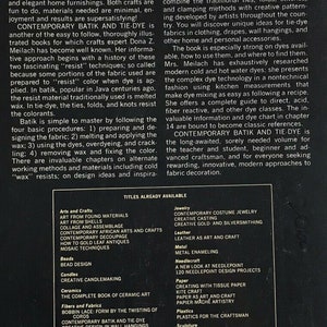Contemporary Batik and Tie-Dye: Methods, Inspiration, Dyes Dona Z Meilach 1973 How To Art Design book image 2