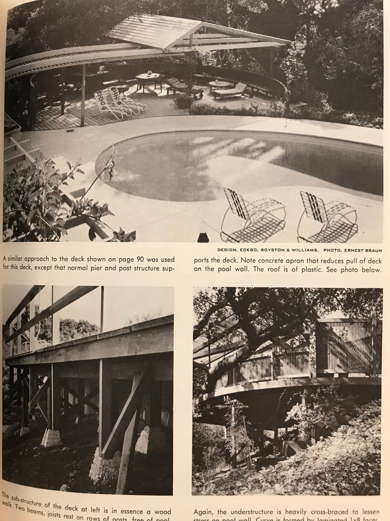 How to build DECKS for outdoor living 1963 MID CENTURY modern landscape design book image 10