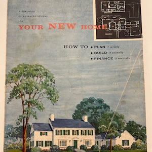 Your New Home 1957 vintage huisplannen uit het midden van de eeuw boek ranch split-level ontwerpen met twee verdiepingen