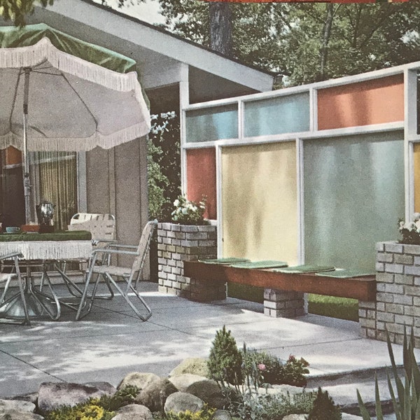 Landscape Planning Better Homes Gardens book 1963 Mid Century Modern Patio Design