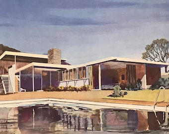 建築レンダリング アルバート・ハルス 1972 ミッドセンチュリーモダンデザインテクニックブック