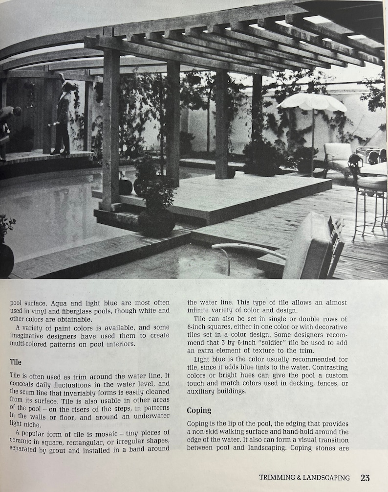 Sunset Swimming Pools 1970 Design Landscape Maintenance Vintage Mid ...