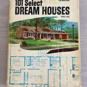 101 Select Dream Houses Andy Lang MID CENTURY MODERN house plans book 1972 vintage