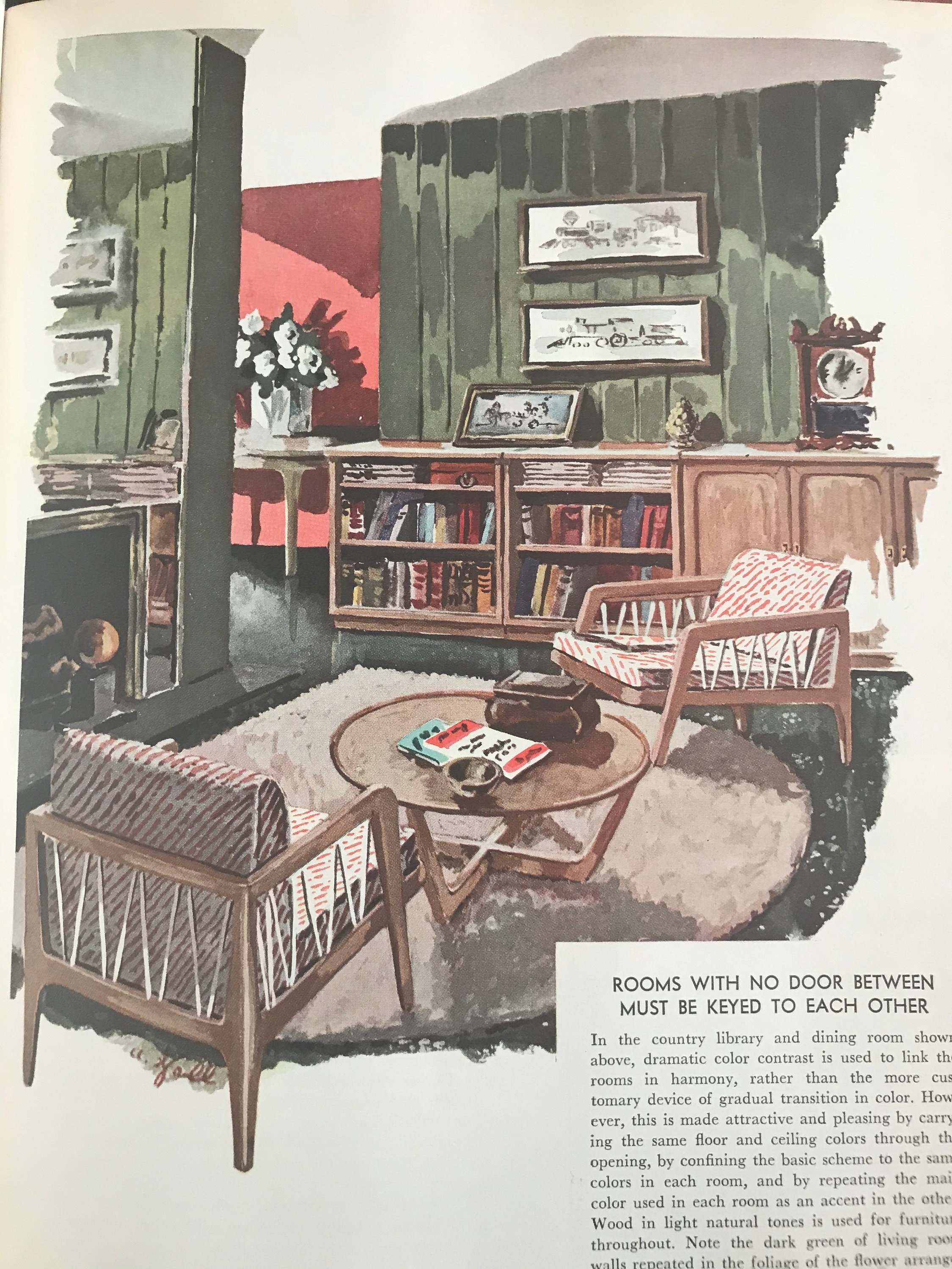 1948年インテリア装飾書：ミッドセンチュリーモダンデザイン - Etsy 日本