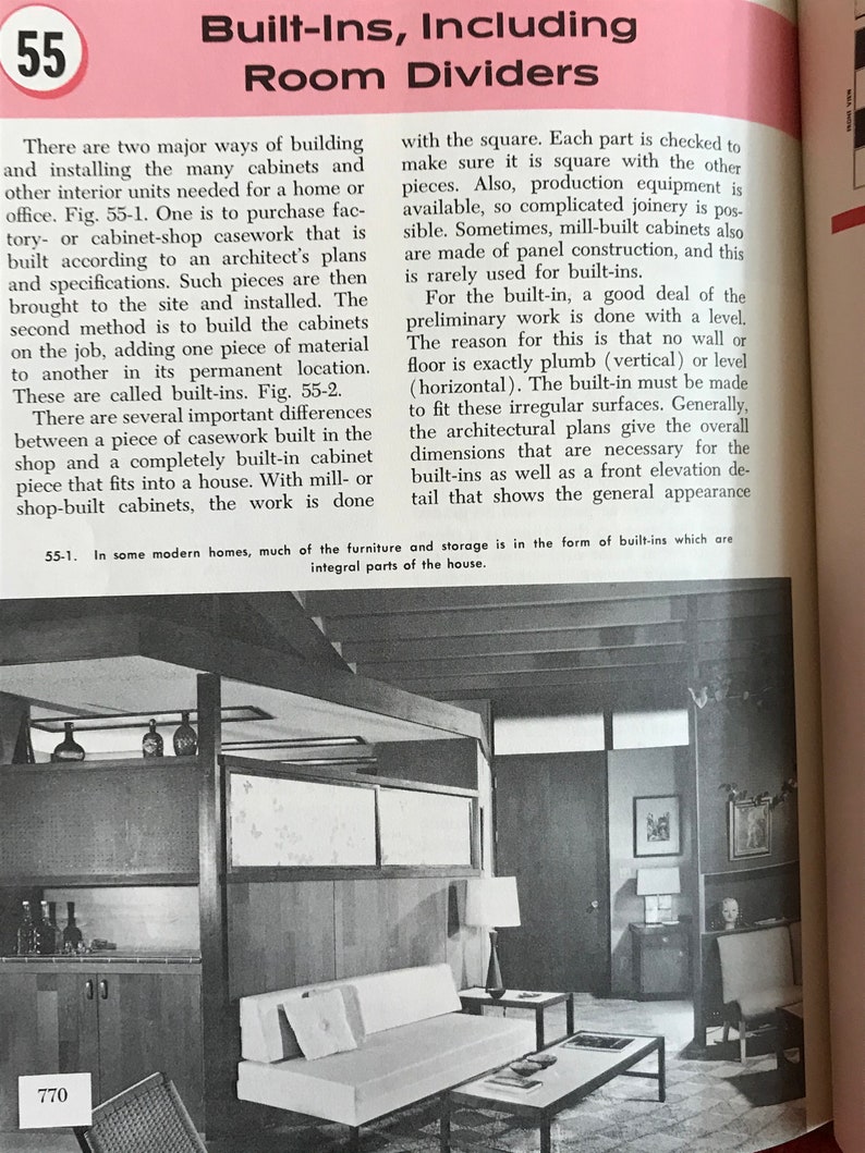 Cabinetmaking and Millwork John Feirer 1970 MID CENTURY MODERN furniture design plans image 3