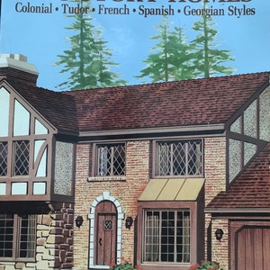 Two Story Homes Vintage House Plans Book Colonial Tudor French Spanish Georgian Farmhouse Contemporary designs 1986