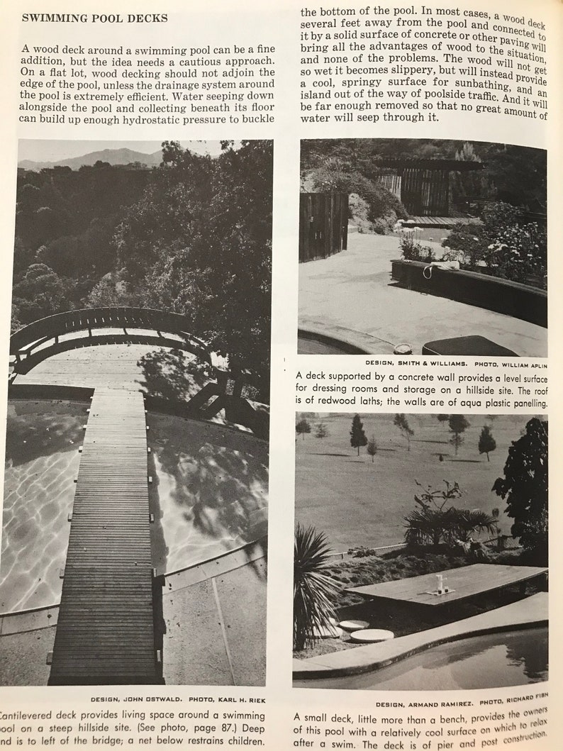 How to build DECKS for outdoor living 1963 MID CENTURY modern landscape design book image 9