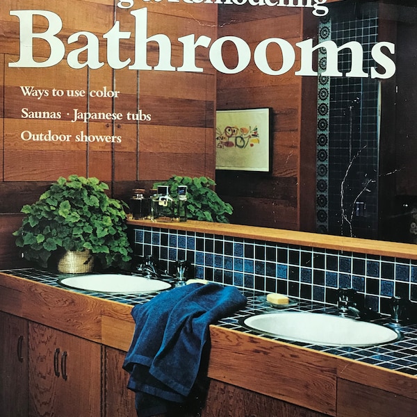 Planning & Remodeling Bathrooms 1975 Vintage Sunset Interior Home Design Book Mid Century Modern