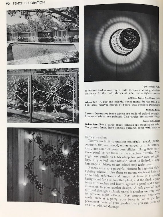 How to Build Fences and Gates 1958 Mid Century Modern Outdoor 