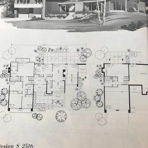 Boek met succesvolle woningplannen Richard Pollman 1976 modern huisontwerp uit het midden van de eeuw