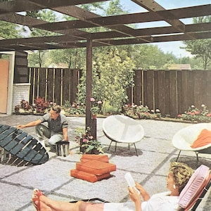 Landscape Planning Better Homes Gardens book 1963 Mid Century Modern Patio Design image 4