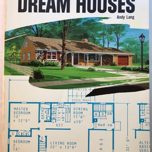 101 Select Dream Houses Andy Lang MID CENTURY MODERN huisplannen boek 1972 vintage