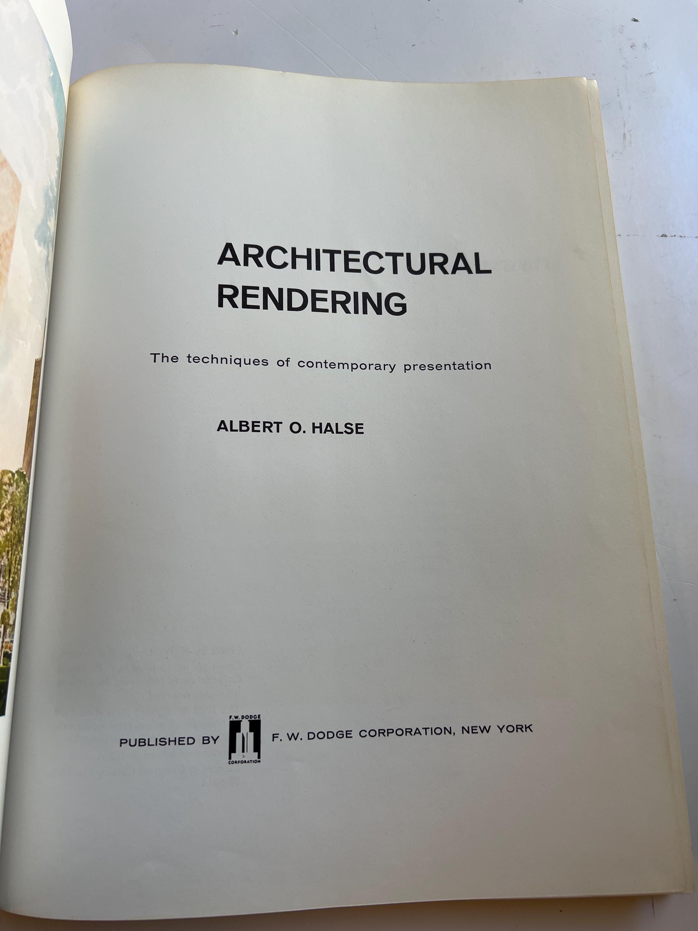 Architectural Rendering Albert O. Halse 1960 Mid Century Modern
