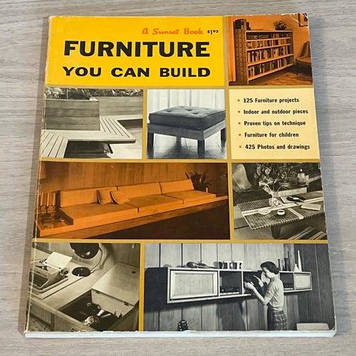FURNITURE You Can Build 125 Projects A Sunset Book 1960s Mid