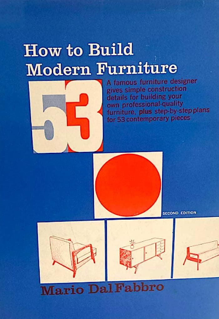 How To Build Modern Furniture Mario Dal Fabbro 1957 Mid Century Design Plans Book