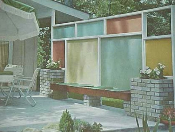 1963 Landscape Planning Mid Century Modern Patio Design Better Etsy