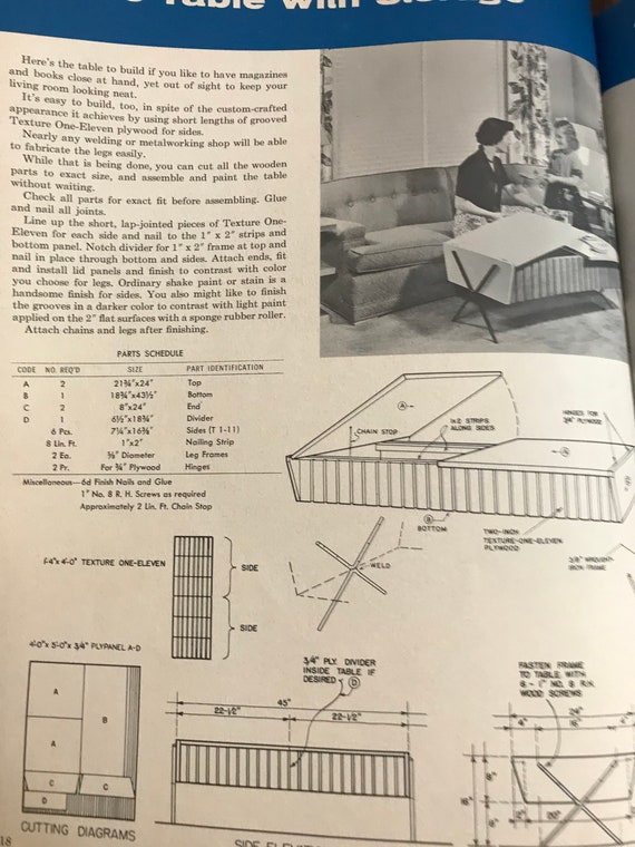 52 Fir Plywood Home Storage Plans Book 1955 MID CENTURY