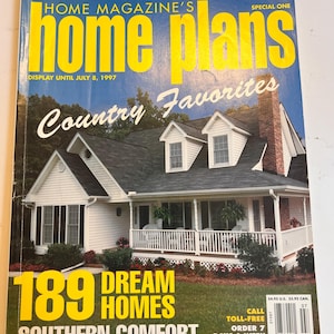 Woonplannen van het tijdschrift Home 8 juli 1997 favorieten van het land 189 droomhuizen plattegronden van een boerderij tijdschrift Vintage