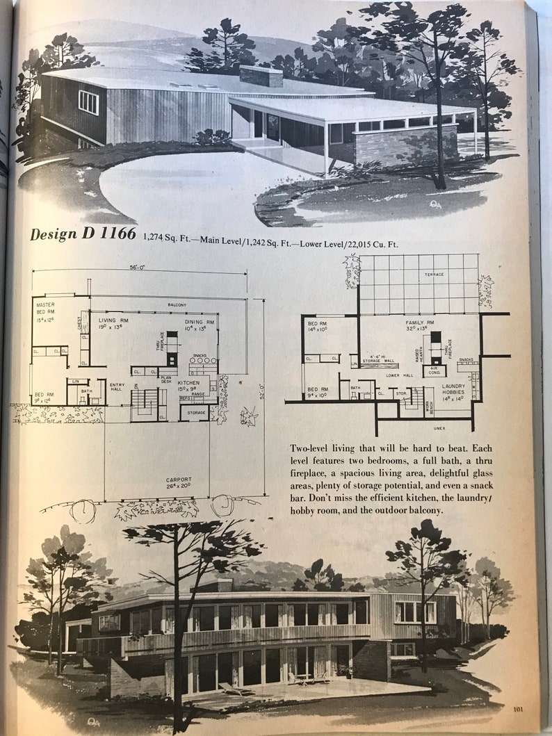 180 Home Plans Multi Level Designs By Richard Pollman 1977 Mid Etsy 180 Home Plans Multi Level Designs By Richard Pollman 1977 Mid Etsy
