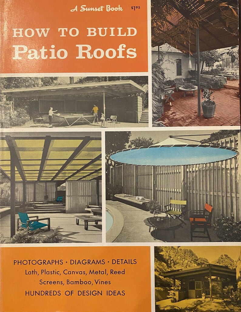 How to Build Patio Roofs A Sunset Book 1964 Mid Century Modern Etsy