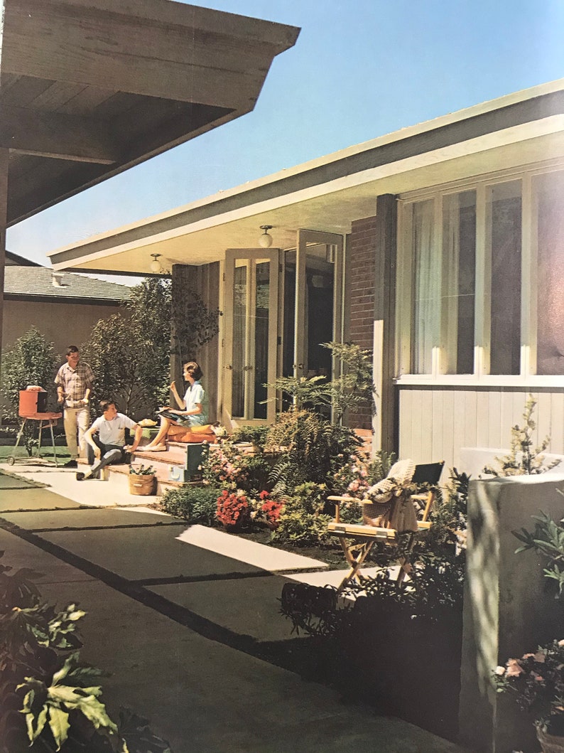 Landscape Planning Better Homes Gardens book 1963 Mid Century Modern Patio Design image 2