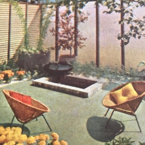 Landscape Planning Better Homes Gardens book 1963 Mid Century Modern Patio Design image 7