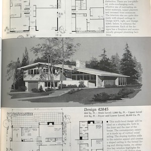 205 woningplannen ontwerpen met meerdere niveaus Richard Pollman Mid Century Modern House-ontwerp
