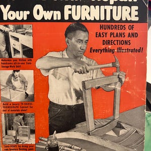 How To Build and Repair Your Own Furniture 1951 Popular Science Design Plans Mid Century Modern Book Furniture Design 50s