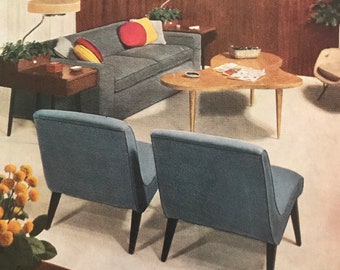 Libro de decoración Better Homes and Gardens, 1956, Diseño de interiores moderno de mediados de siglo