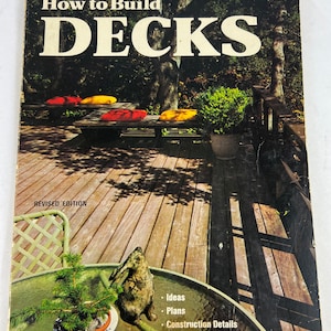How To Build Decks 1973 Vintage Sunset Book mid century modern design plans ideas
