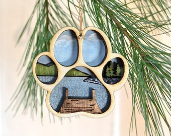 Dog Paw Lake Ornament