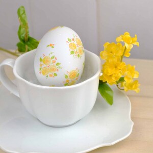 Ceramic Easter Egg decoration Easter basket Ceramic Easter egg Cottage rose painting floral egg ceramic egg hand painted egg decoration image 6