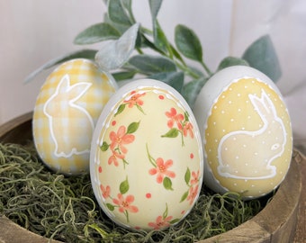 Yellow Ceramic Egg Set