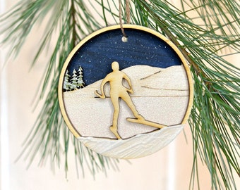 Cross Country Nordic Skiing Ornament