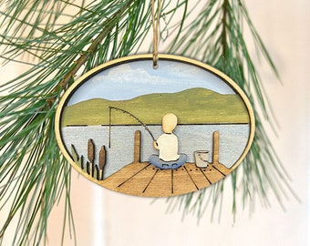 Kids Fishing Ornament