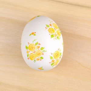 Ceramic Easter Egg decoration Easter basket Ceramic Easter egg Cottage rose painting floral egg ceramic egg hand painted egg decoration image 3