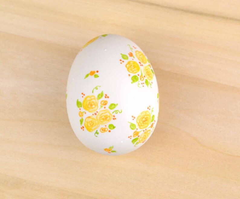 Ceramic Easter Egg decoration Easter basket Ceramic Easter egg Cottage rose painting floral egg ceramic egg hand painted egg decoration image 3