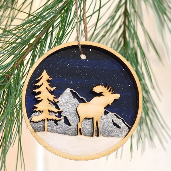 Wooden Moose Ornament