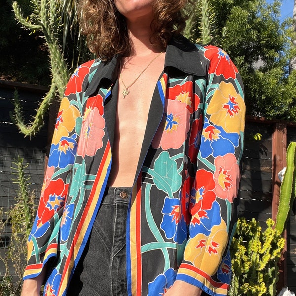 Vintage 90s Chloe Floral Silk Blazer