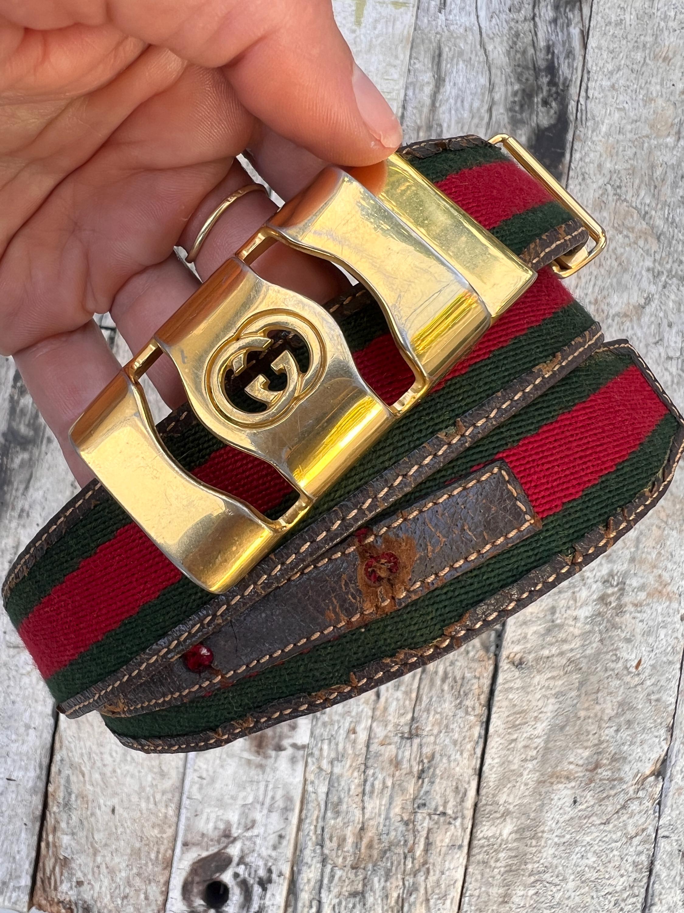 Gucci Red and Green Belt - Etsy