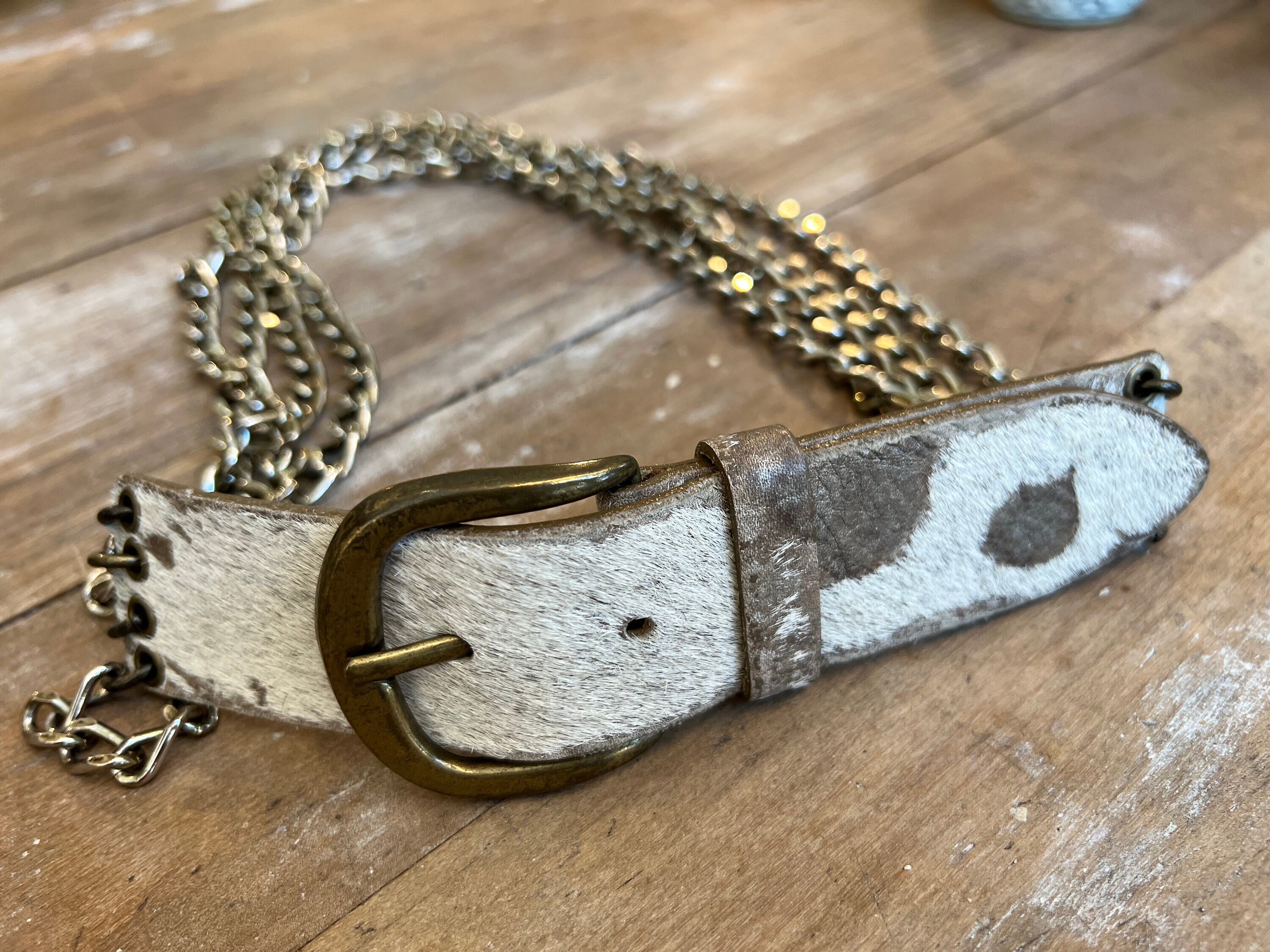Streets Ahead Vintage Cow Hide Belt W/ Chain - Etsy Sweden display picture 2