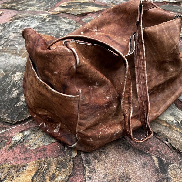 Vintage Leather Duffle Bag