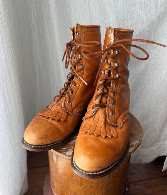 Vintage 1980s Laredo Lace-Up Boots