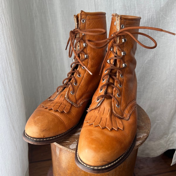 Vintage 1980s Laredo Lace-Up Boots