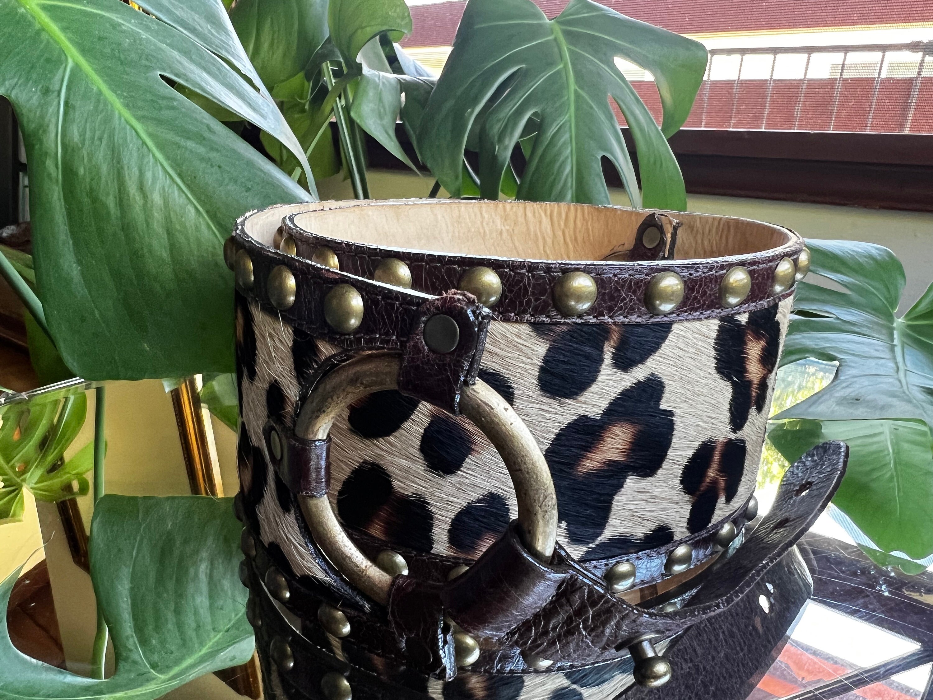Vintage Streets Ahead calf hair gold horse head buckle belt IMG_0005.jpg?v=1670362660&  main image 3