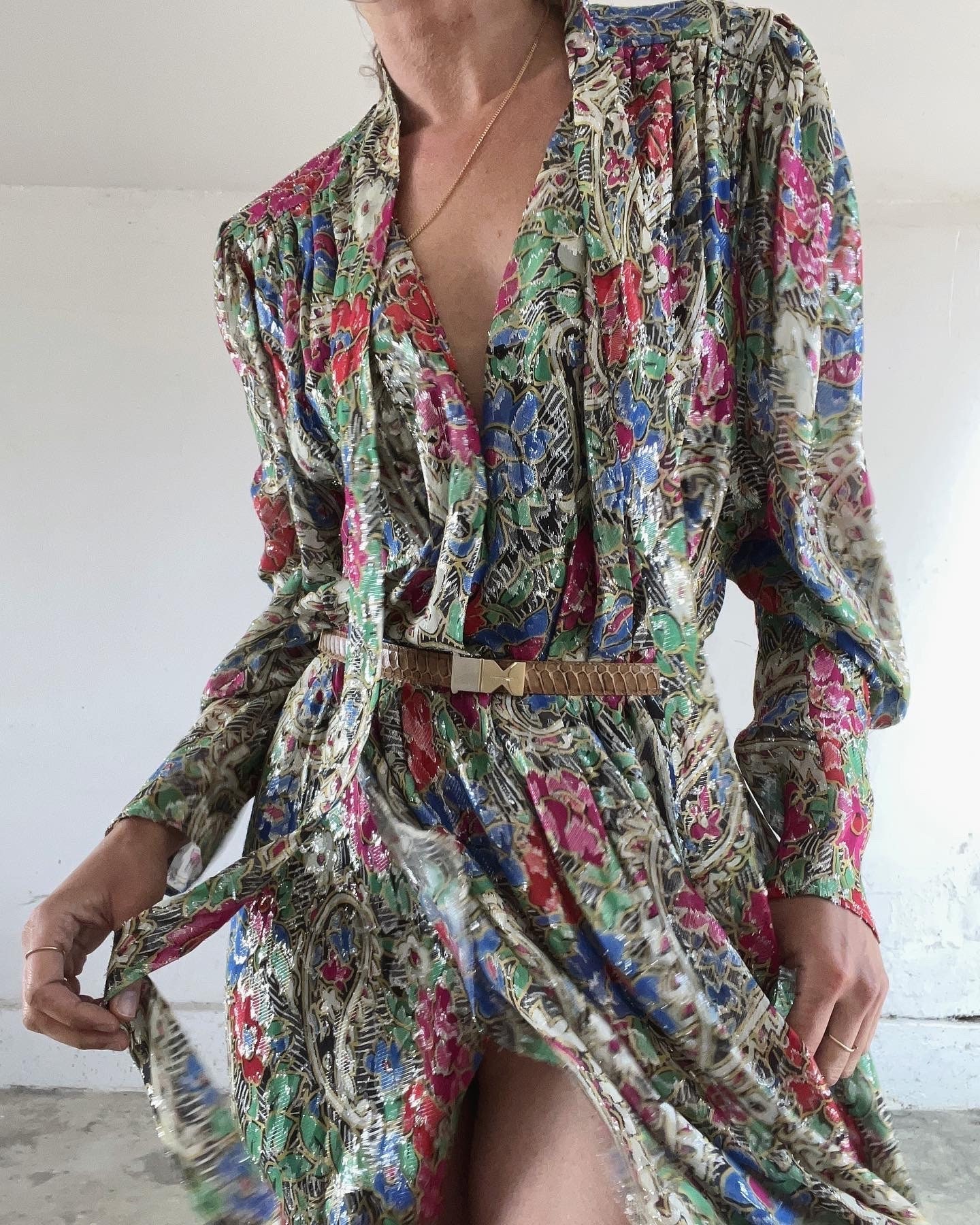VIP【関税送料無料】希少 ISABEL MARANT MULTICOLOUR DRESS Isabel Marant Silk Lurex Multi-color Designer Dress - Etsy