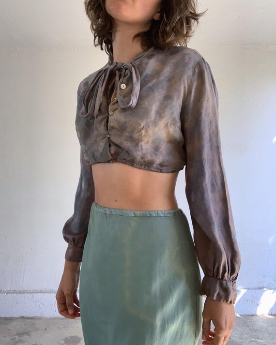 Antique 1940s Silk Blouse